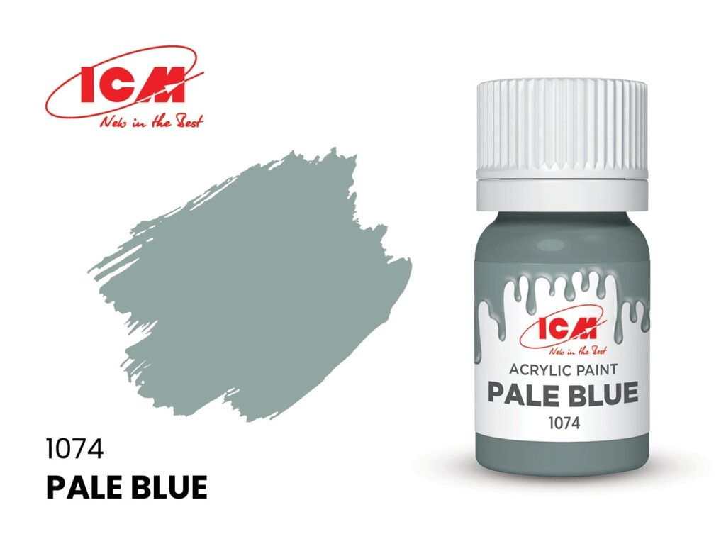 Фарба водорозчинна синя бліда, 12 мл. ICM 1074 від компанії Хоббінет - збірні моделі - фото 1