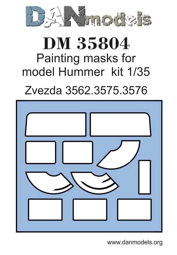 Фарбувальні маски для збірної моделі автомобіля ХАММЕР (ZVEZDA). 1/35 DANMODELS DM35804 від компанії Хоббінет - збірні моделі - фото 1