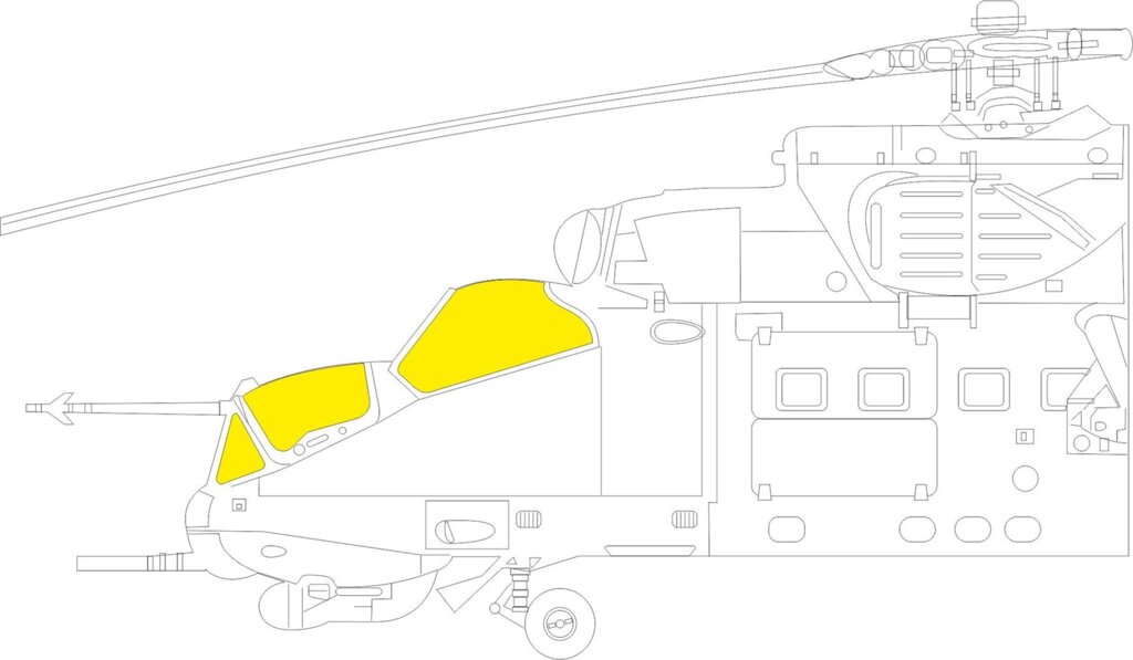 Фарбувальні маски для збірної моделі вертольота Мі-24П. 1/48 EDUARD EX798 від компанії Хоббінет - збірні моделі - фото 1