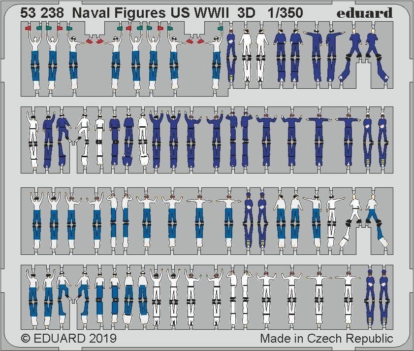 Фігурки американських моряків WWII. 1/350 EDUARD 53238 від компанії Хоббінет - збірні моделі - фото 1