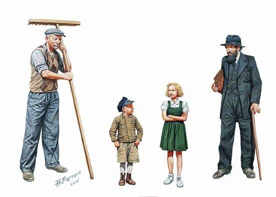 Фігурки людей західного регіону, часів Другої Світової війни. 1/35 MASTER BOX 3567 від компанії Хоббінет - збірні моделі - фото 1