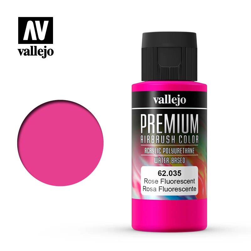 Флуоресцентний рожевий. Фарба акрил-поліуретанова 60 мл. VALLEJO PREMIUM COLLOR 62035 від компанії Хоббінет - збірні моделі - фото 1