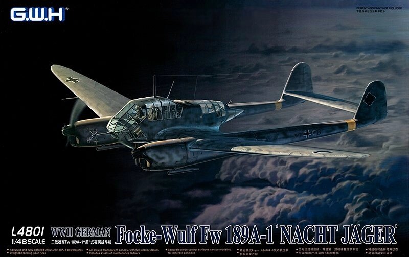 Focke-Wulf Fw 189 A-1. Збірна модель німецького літака в масштабі 1/48. GREAT WALL HOBBY L4801 від компанії Хоббінет - збірні моделі - фото 1