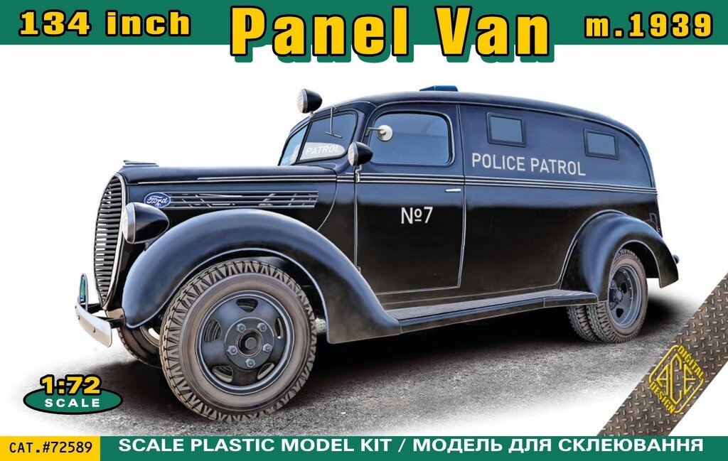 Ford Panel Van 1939. Збірна модель автомобіля у масштабі 1/72. ACE 72589 від компанії Хоббінет - збірні моделі - фото 1