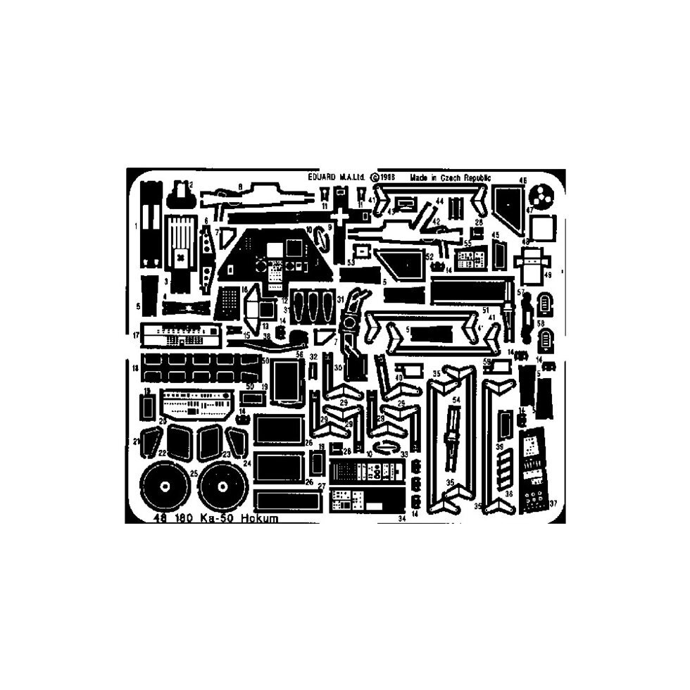Фототравлення для пластикової моделі вертольота КА-50 (ITALERI) 1/48 EDUARD 48180 від компанії Хоббінет - збірні моделі - фото 1