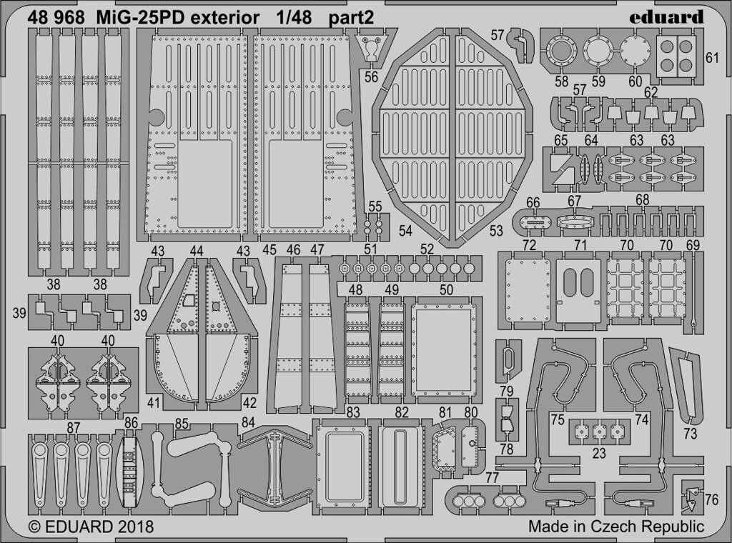 Фототравлення (екстер'єр) для збірної моделі літака МіГ-25ПД (ICM). 1/48 EDUARD 48968 від компанії Хоббінет - збірні моделі - фото 1