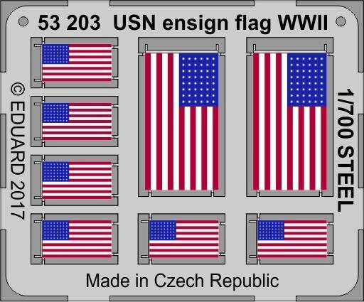 Фототравлення кольорове американські прапори USN Другої світової. 1/700 EDUARD 53203 від компанії Хоббінет - збірні моделі - фото 1