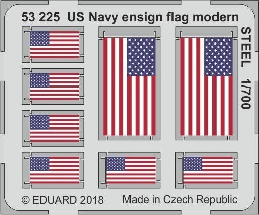 Фототравлення кольорове американські прапори USN сучасного періоду. 1/700 EDUARD 53225 від компанії Хоббінет - збірні моделі - фото 1