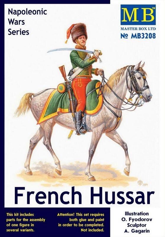 Французький гусар, період Наполеонівських воєн. 1/32 MASTER BOX 3208 від компанії Хоббінет - збірні моделі - фото 1