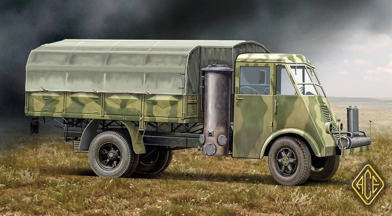 French 3,5t truck AHN w / Gaz Generator. Збірна модель автомобіля. 1/72 ACE 72532 від компанії Хоббінет - збірні моделі - фото 1