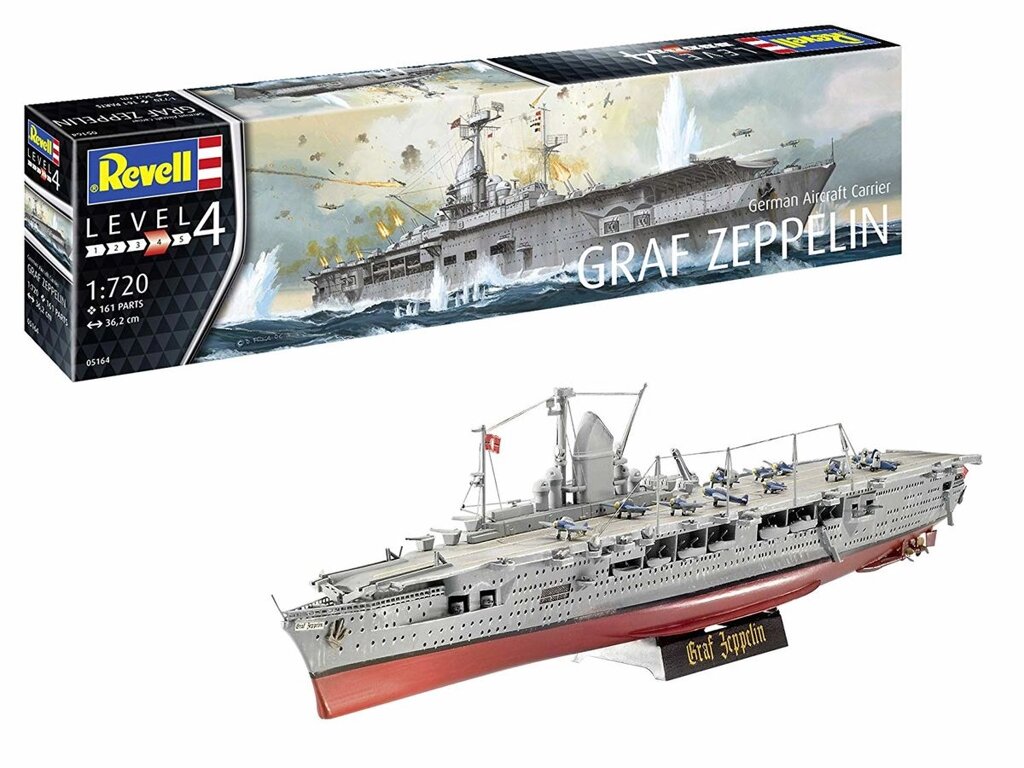 German Aircraft Carrier Graf Zep. Збірна модель німецького авіаносця. 1/720 REVELL 05164 від компанії Хоббінет - збірні моделі - фото 1