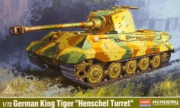 German King Tiger "Henschel Turret". Збірна модель німецького важкого танка масштабом 1/72. ACADEMY 13423 від компанії Хоббінет - збірні моделі - фото 1