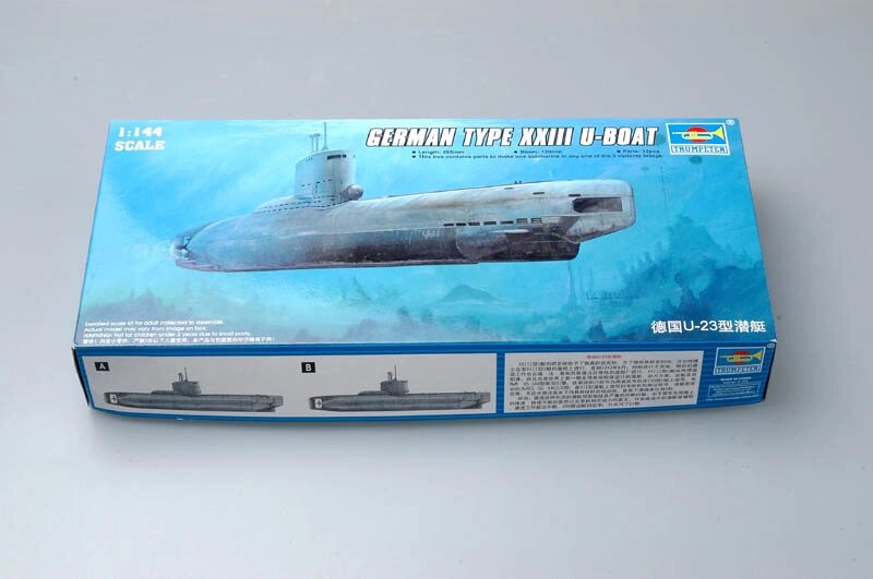 German Type XXIII U-Boat. Модель підводного човна у масштабі 1/144. TRUMPETER 05908 від компанії Хоббінет - збірні моделі - фото 1