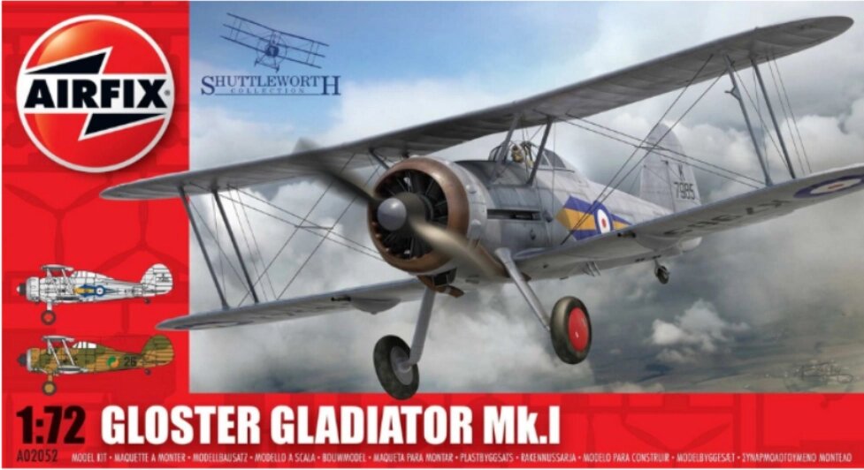 Gloster Gladiator Mk. I. 1/72 AIRFIX 02052 від компанії Хоббінет - збірні моделі - фото 1