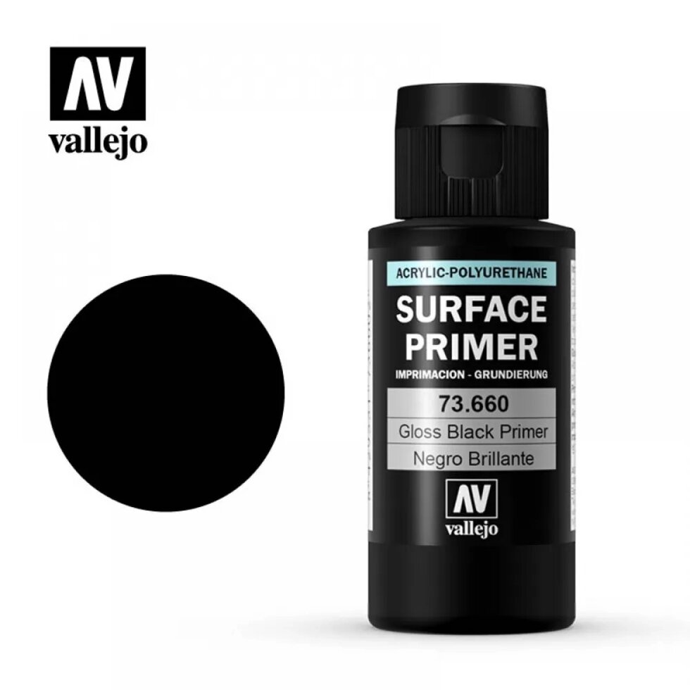 Глянцевая черная грунтовка 60 ml. VALLEJO 73660 від компанії Хоббінет - збірні моделі - фото 1