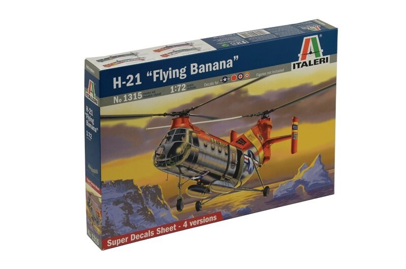 H-21 FLYING BANANA. Сборная модель транспортного вертолета в масштабе 1/72. ITALERI 1315 від компанії Хоббінет - збірні моделі - фото 1