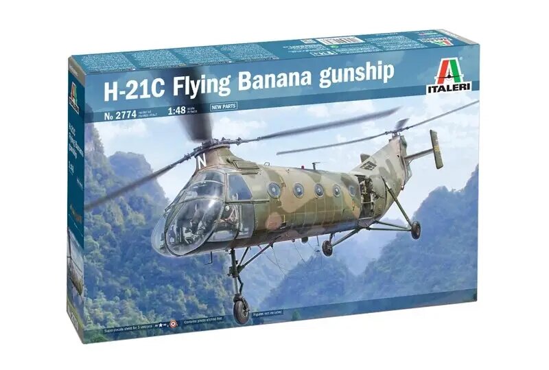 H-21C Flying Banana GunShip. Збірна модель вертольота в масштабі 1/48. ITALERI 2774 від компанії Хоббінет - збірні моделі - фото 1