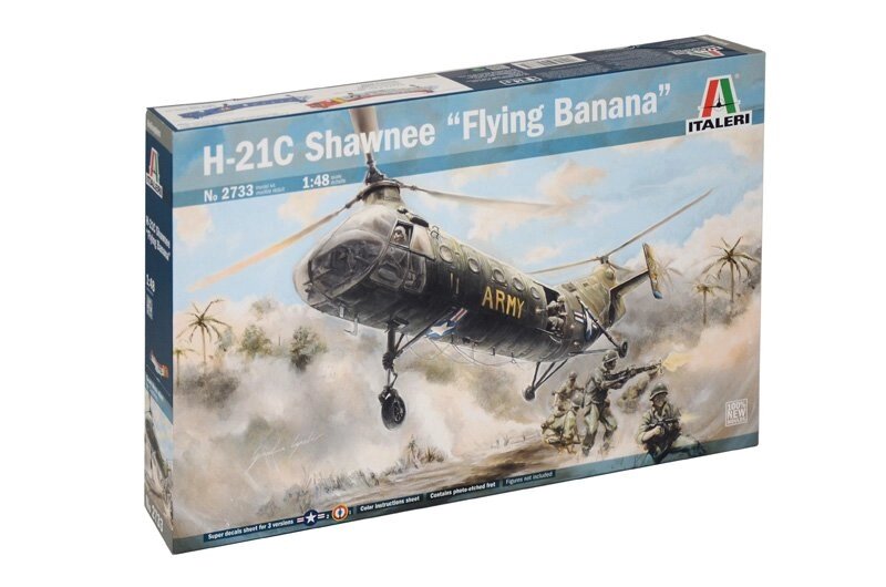 H-21C SHAWNEE "FLYING BANANA". Збірна модель американського вертольота в масштабі 1/48. ITALERI 2733 від компанії Хоббінет - збірні моделі - фото 1