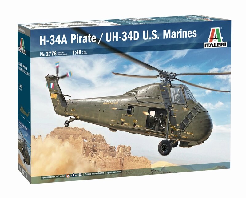 H-34A Pirate/UH-34D U. S. Marines. Модель вертольота у масштабі 1/48. ITALERI 2776 від компанії Хоббінет - збірні моделі - фото 1