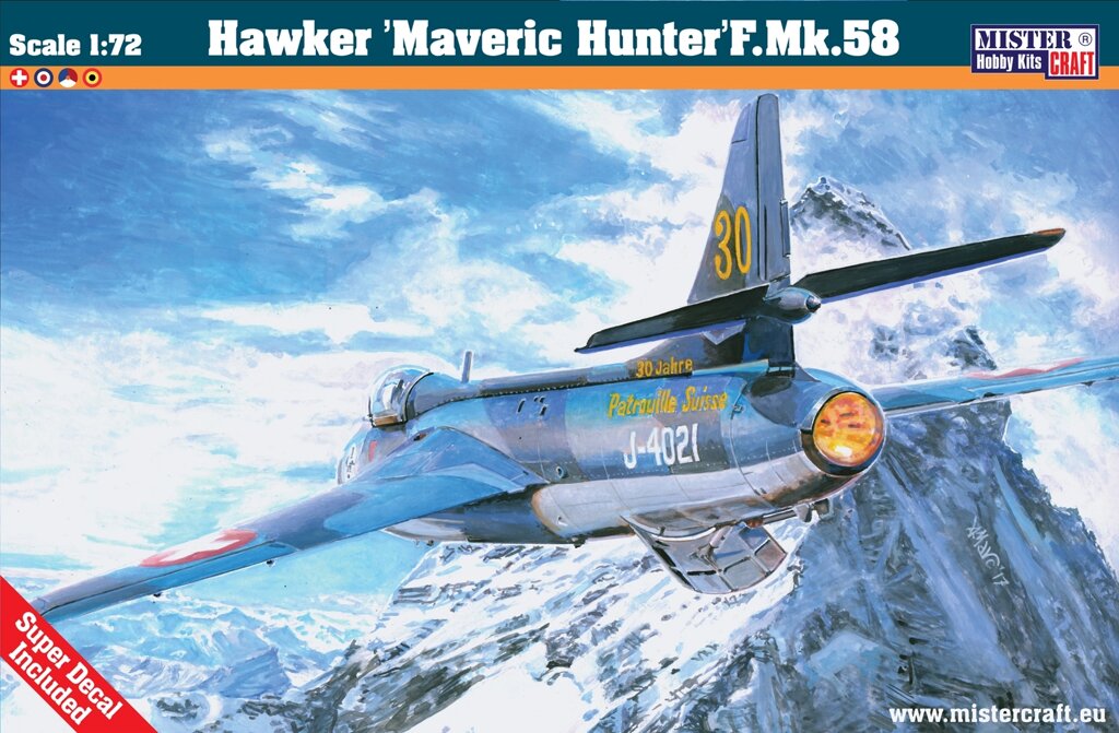 Hawker Maveric Hunter F. Mk. 58. Збірна модель літака в масштабі 1/72. MISTER CRAFT D-11 від компанії Хоббінет - збірні моделі - фото 1