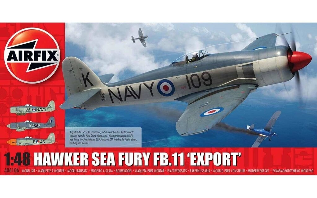 Hawker Sea Fury FB.11 'Export Edition' Збірна модель літака в масштабі 1/48. AIRFIX A06106 від компанії Хоббінет - збірні моделі - фото 1