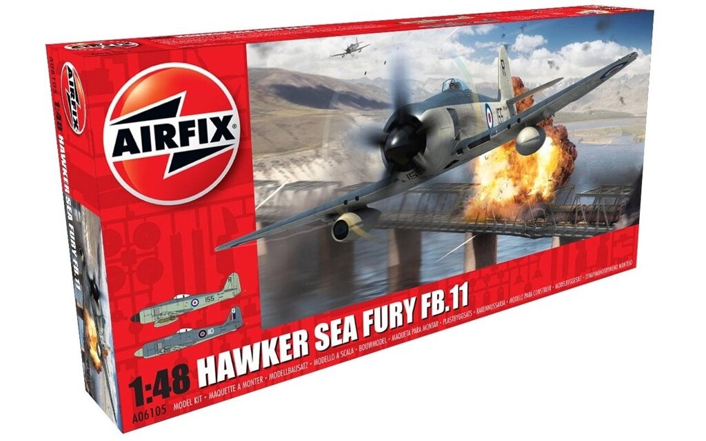 Hawker Sea Fury FB.II. 1/48 AIRFIX 06105 від компанії Хоббінет - збірні моделі - фото 1