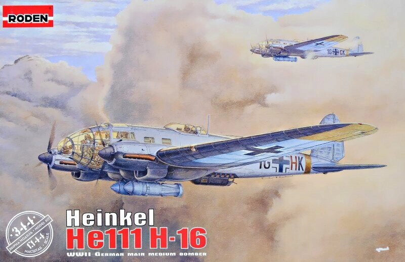 Heinkel He 111H-16 / H-20. Модель літака в масштабі 1/144. RODEN 344 від компанії Хоббінет - збірні моделі - фото 1