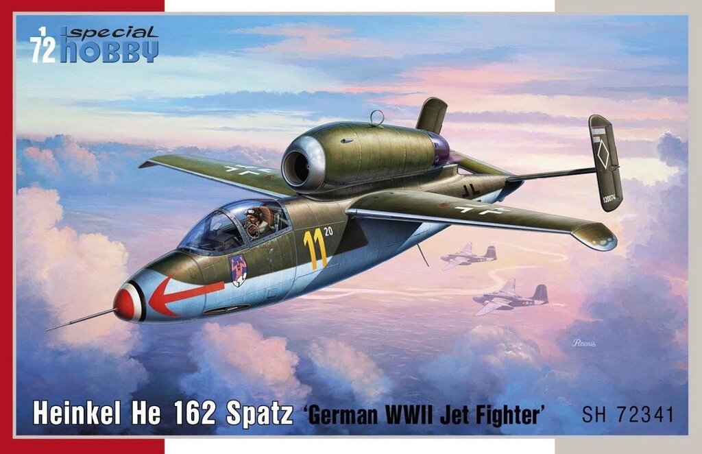Heinkel He 162 Spatz. Збірна модель німецького літака в масштабі 1/72. SPECIAL HOBBY SH72341 від компанії Хоббінет - збірні моделі - фото 1