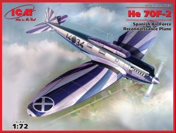 Хейнкель Чи не 70 F-2, літак-розвідник ВПС Іспанії. 1/72 ICM 72231 від компанії Хоббінет - збірні моделі - фото 1