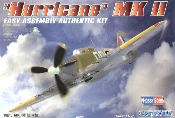 HURRICANE MK II. Збірна модель літака в масштабі 1/72. HOBBY BOSS 80215 від компанії Хоббінет - збірні моделі - фото 1