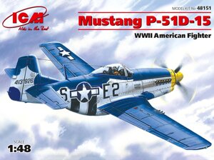 Винищувач Mustang P-51D-15. Збірна модель для склеювання в масштабі 1/48. ICM 48151