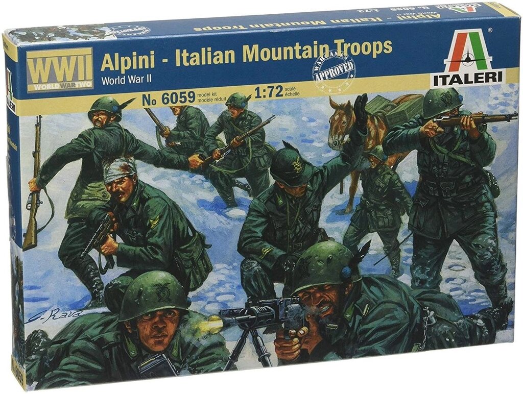 Італійська гірська піхота в Альпах. Набір пластикових фігур. 1/72 ITALERI 6059 від компанії Хоббінет - збірні моделі - фото 1