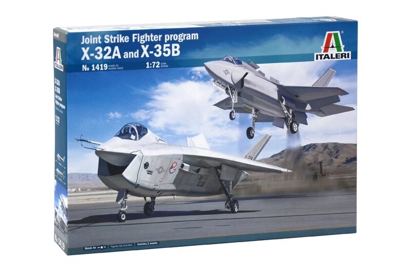 JSF Program X-32A and X-35B. Сборные модели (в наборе 2 модели) в масштабе 1/72. ITALERI 1419 від компанії Хоббінет - збірні моделі - фото 1