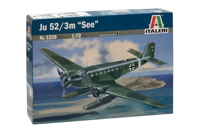 Ju 52/3 m ""See"". Збірна модель німецького літака. 1/72 ITALERI 1339 від компанії Хоббінет - збірні моделі - фото 1