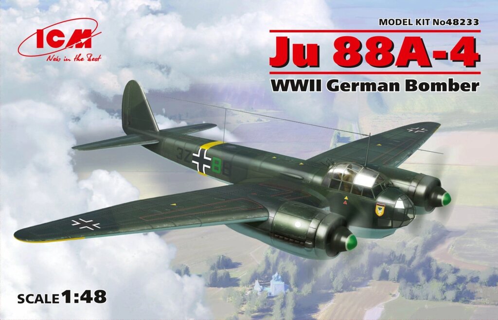 Ju 88A-4 Німецький бомбардувальник. 1/48 ICM 48233 від компанії Хоббінет - збірні моделі - фото 1