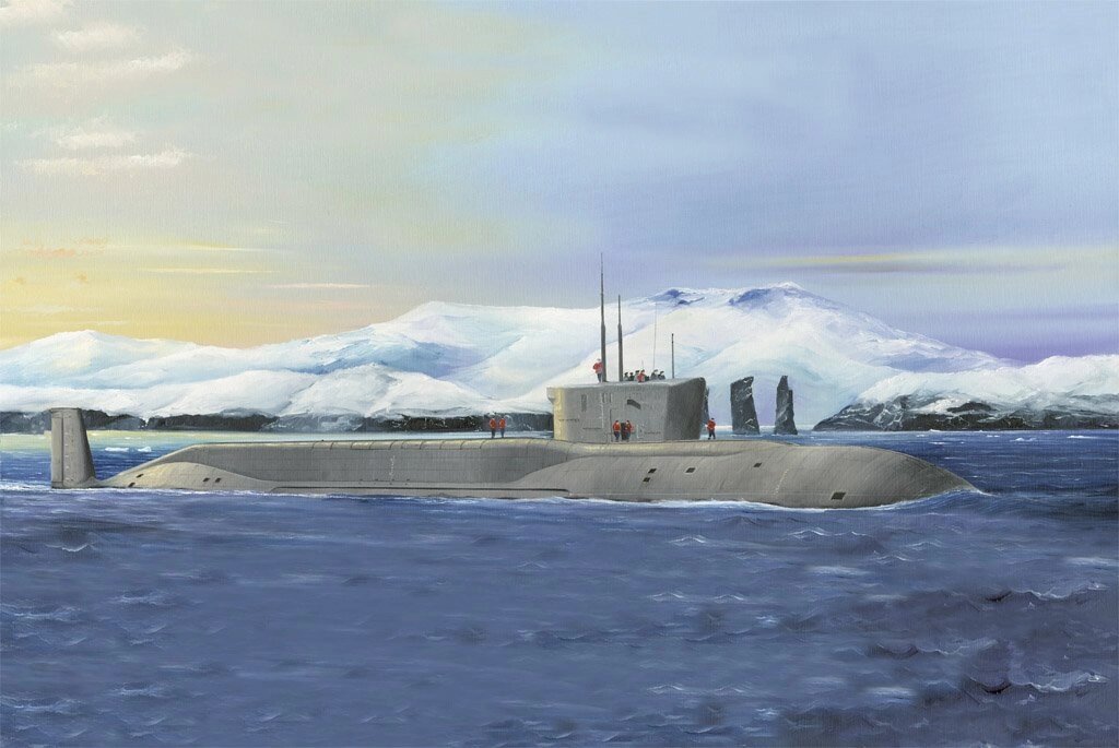 К-535 'Юрій Долгорукий ". Збірна модель атомного підводного човна в масштабі 1/350. HOBBY BOSS 83520 від компанії Хоббінет - збірні моделі - фото 1
