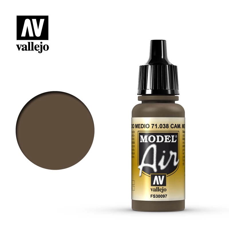 Камуфляж середньо-коричневий, 17мл. VALLEJO MODEL AIR 71038 від компанії Хоббінет - збірні моделі - фото 1