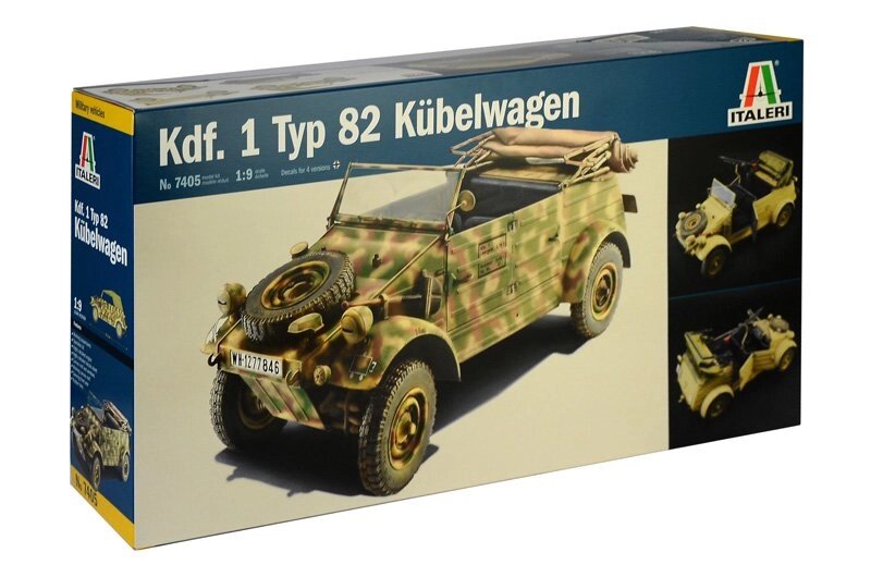 Kdf. 1 Typ 82 Kübelwagen. Збірна модель німецького військового автомобіля. 1/9 ITALERI 7405 від компанії Хоббінет - збірні моделі - фото 1