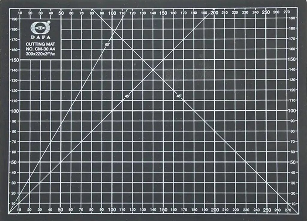 Килимок, що самовідновлюється для різання А4 (300х220х3 мм), чорний. DAFA 979213 від компанії Хоббінет - збірні моделі - фото 1