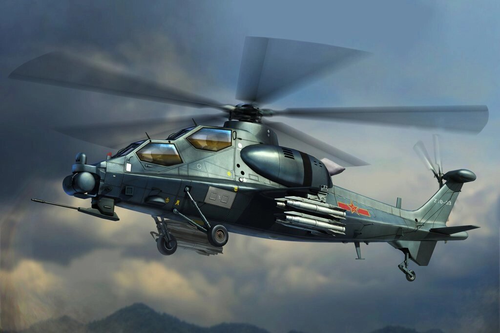 Китайський ударний вертоліт Z-10. Збірна модель вертольота в масштабі 1/72. HOBBY BOSS 87253 від компанії Хоббінет - збірні моделі - фото 1