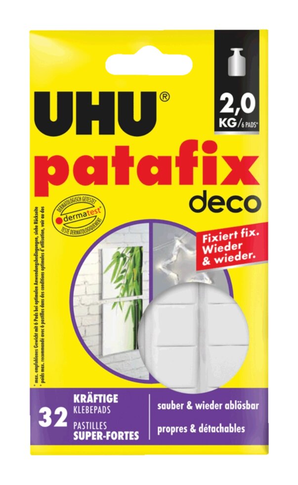 Клеящие надміцні подушечки PATAFIX DECO 32 шт. UHU 40660 від компанії Хоббінет - збірні моделі - фото 1