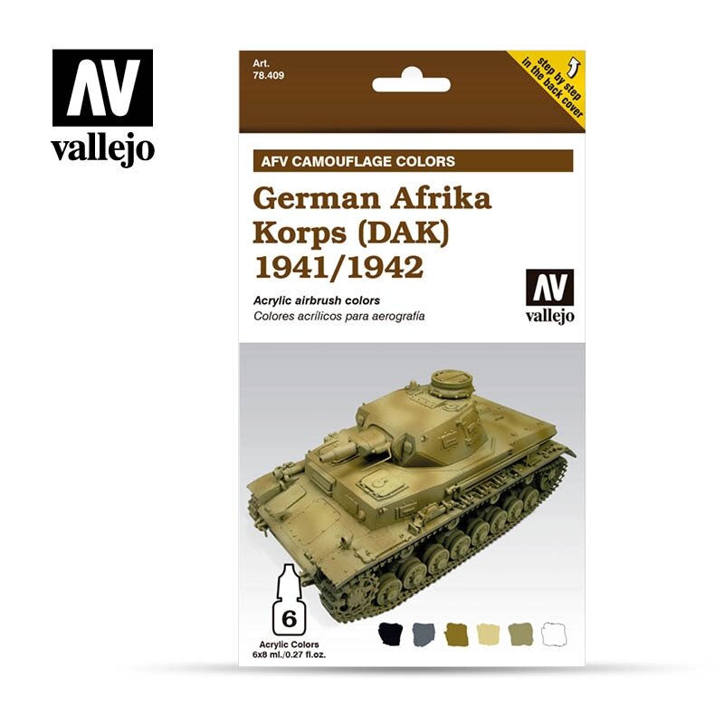 Колірна модуляція для моделювання German Afrika Korps (DAK) 1941/1942. VALLEJO 78409 від компанії Хоббінет - збірні моделі - фото 1