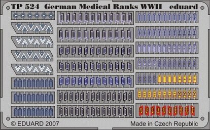 Кольорове фототравлення для фігур. Відзнаки Німеччина медслужби 2 світ. в. 1/35 EDUARD TP524 від компанії Хоббінет - збірні моделі - фото 1