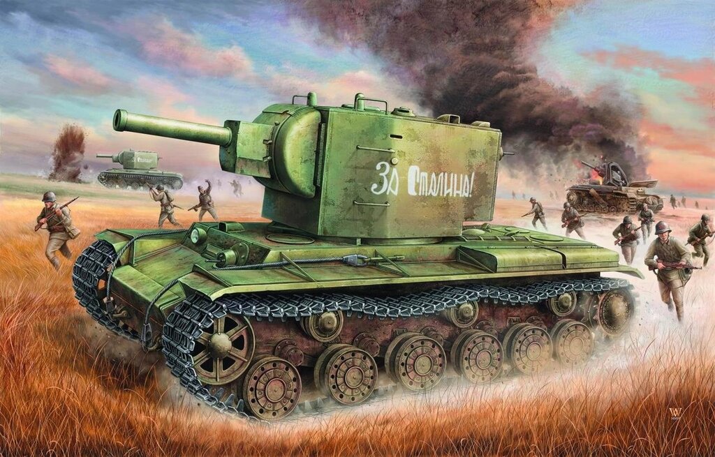 КВ-2 радянський важкий танк. Збірна модель в масштабі 1/35. TRUMPETER 00312 від компанії Хоббінет - збірні моделі - фото 1