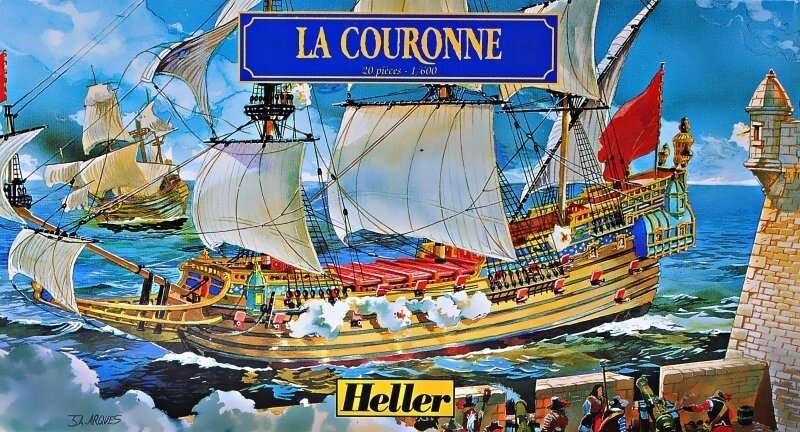 "La Couronne". Збірна модель парусного корабля в масштабі 1/600. HELLER 80126 від компанії Хоббінет - збірні моделі - фото 1