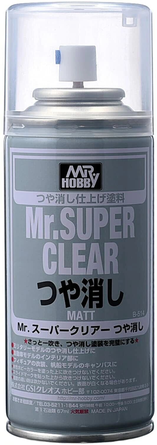 Лак для пластикових моделей Mr. Super Clear Matt Spray 170 мл. MR. HOBBY B-514 від компанії Хоббінет - збірні моделі - фото 1