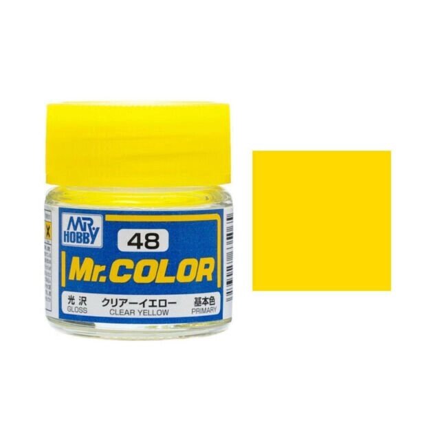 Лак прозорий жовтий глянсовий 10 мл. MR. COLOR C48 від компанії Хоббінет - збірні моделі - фото 1