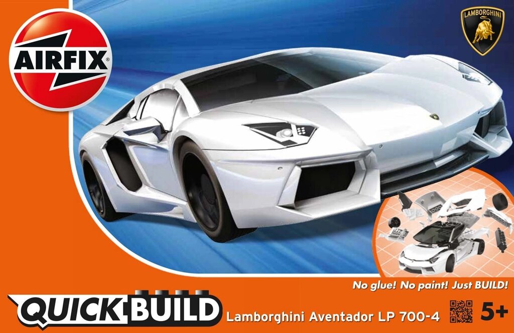 Lamborghini Aventador LP700-4. Збірна пластикова модель автомобіля (швидка збірка без клею). AIRFIX J6019 від компанії Хоббінет - збірні моделі - фото 1