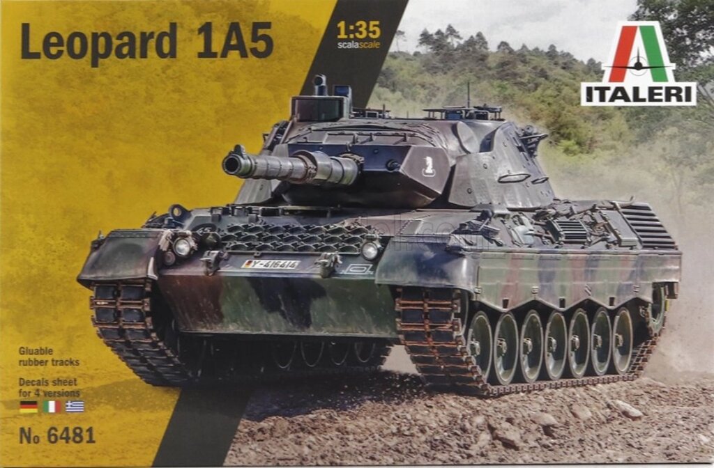 Leopard 1A5. Збірна модель танка у масштабі 1/35. ITALERI 6481 від компанії Хоббінет - збірні моделі - фото 1
