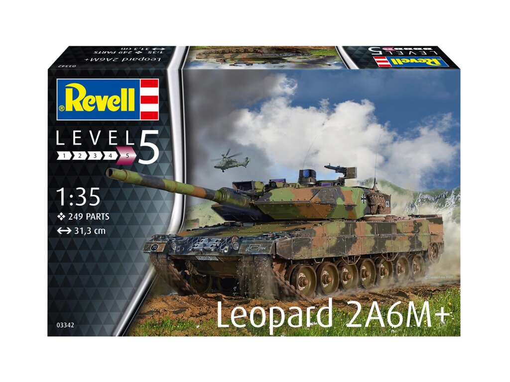 Leopard 2 A6M+. Збірна модель танка у масштабі 1/35. REVELL 03342 від компанії Хоббінет - збірні моделі - фото 1